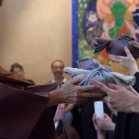 Roshi Joan Halifax - offering monk bowls