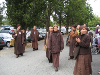 Thich Nhat Hanh Walking Mindfully with Monks and Nuns