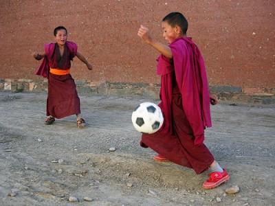 Monks Playing Soccer